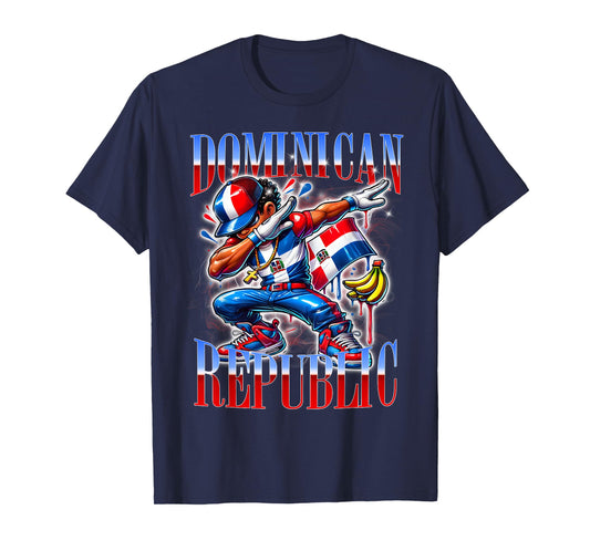Dominican Republic Flag Dab Urban Streetwear Design T-Shirt