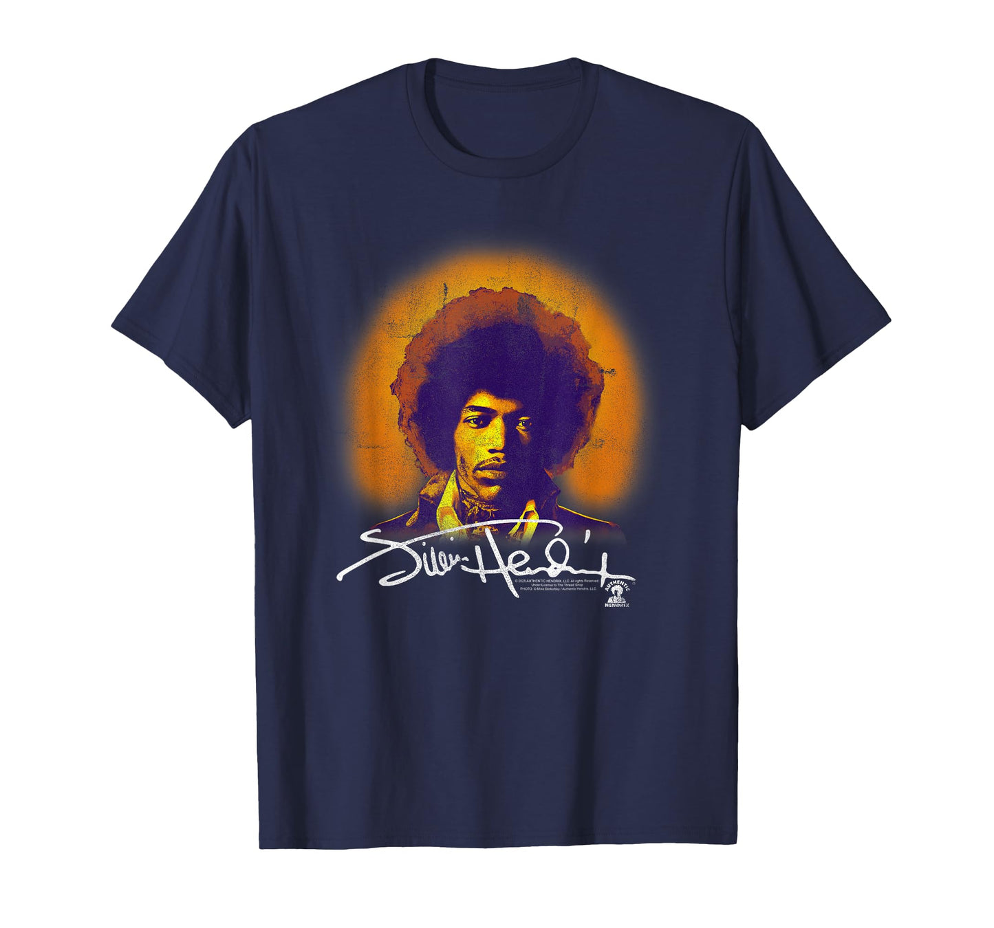 Jimi Hendrix Halo Portrait with Signature Vintage Band T-Shirt