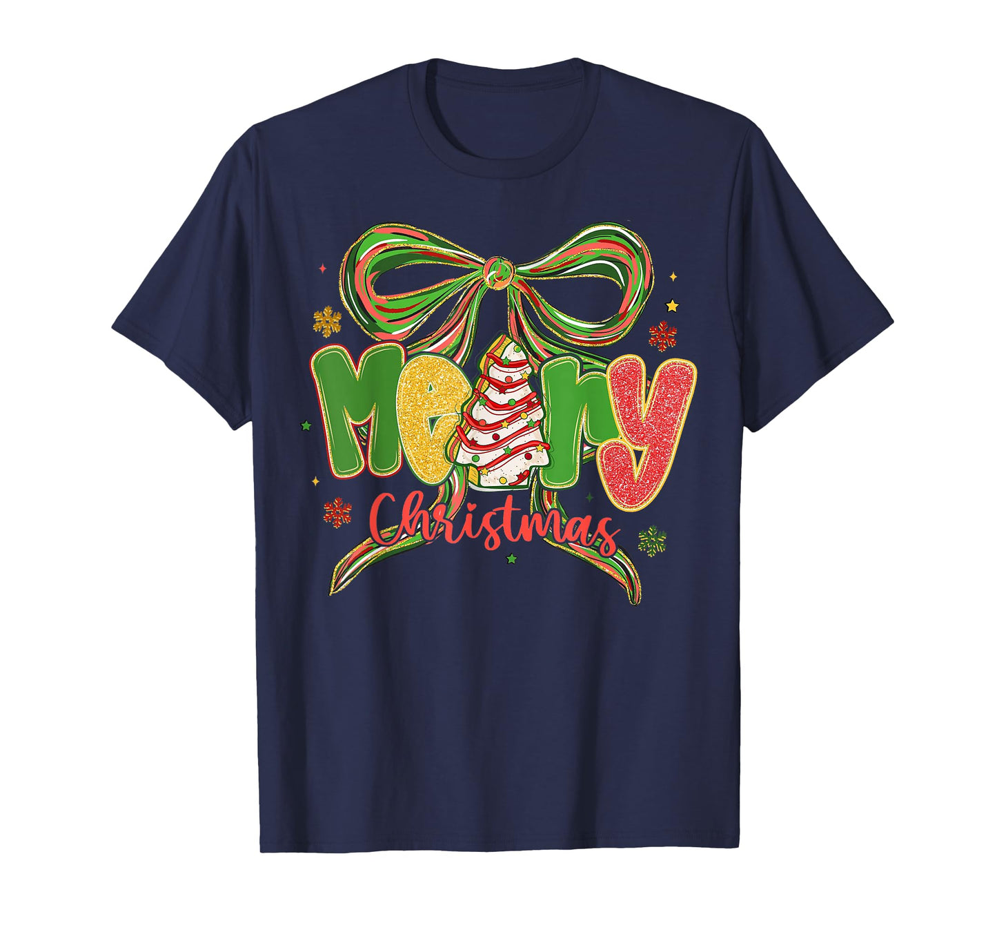 Merry Christmas Coquette Tree Candy Preppy Xmas Bow T-Shirt