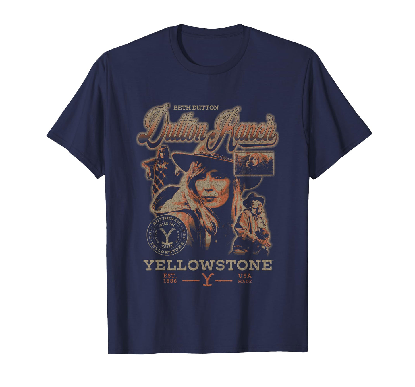 Yellowstone Iconic Beth Dutton Distressed Big Chest Poster T-Shirt