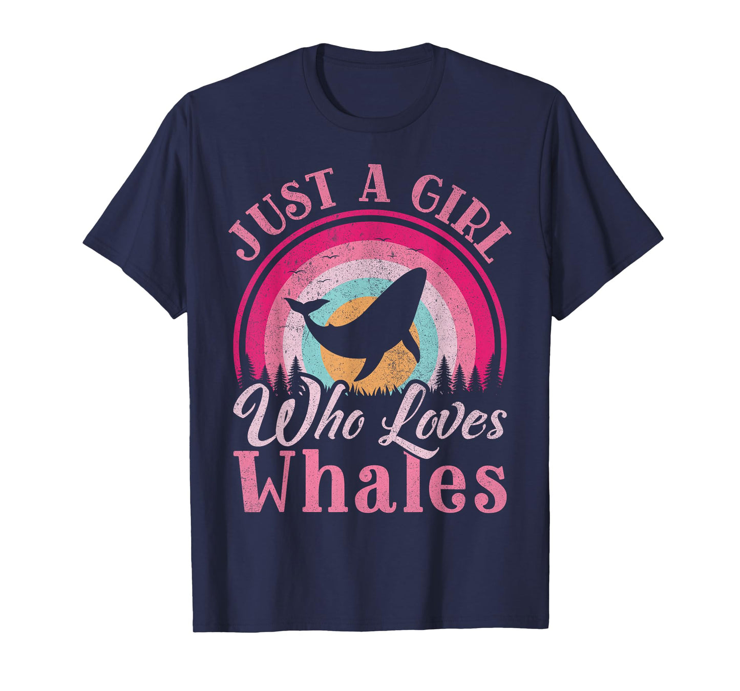 Just A Girl Who Loves Whales Women Girls Vintage Whale T-Shirt