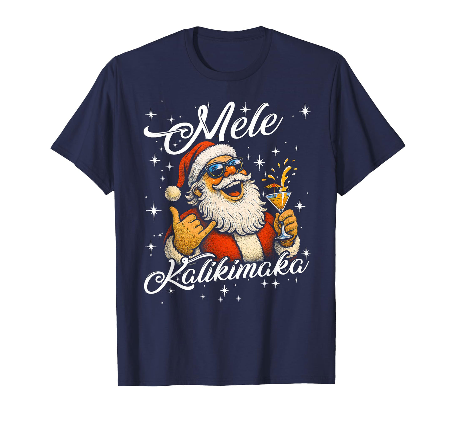 Retro Mele Kalikimaka Hawaiian Christmas Cocktail, Party T-Shirt
