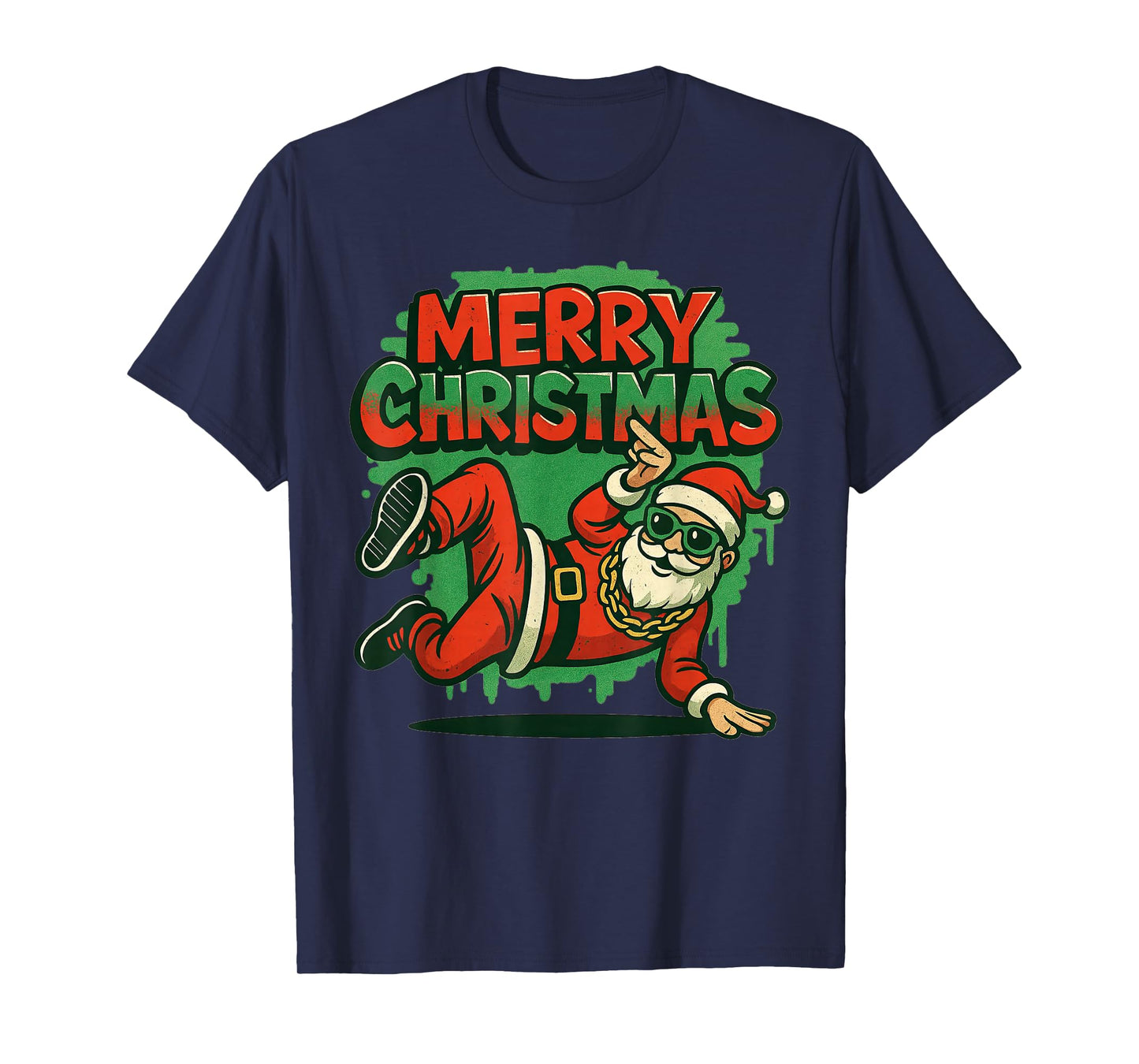 Cool Hip Hop Santa Graffiti Christmas Breakdancer T-Shirt
