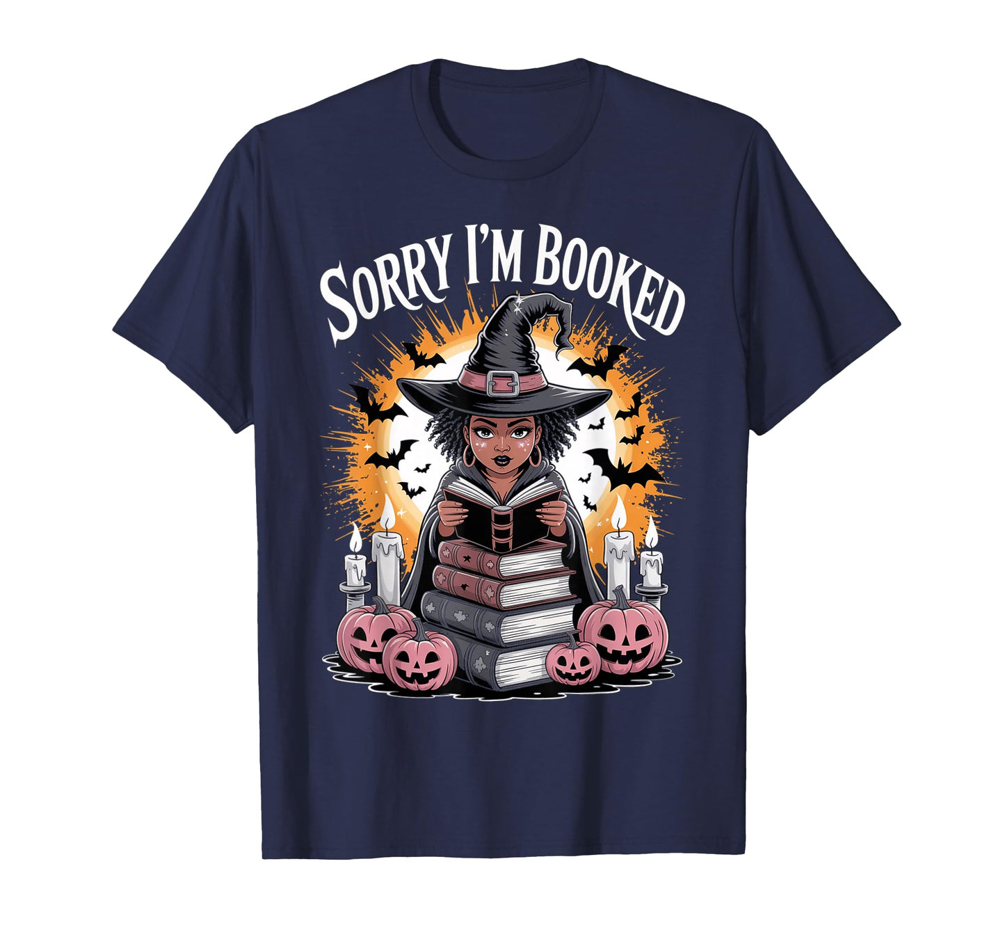 Halloween Book Lover Black Witch Spellbooks Booked Reading T-Shirt
