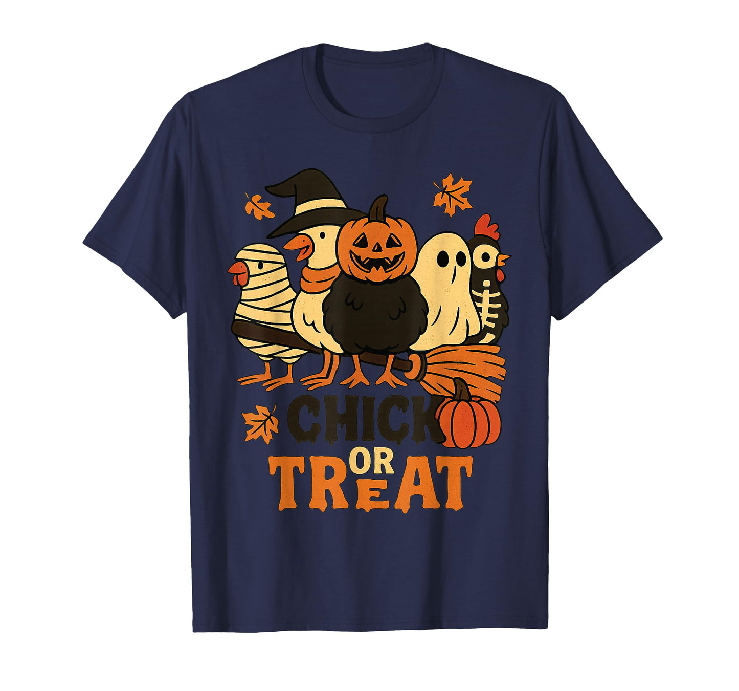 Halloween Chick Or Treat Pumpkin Spooky Witch Chicken T-Shirt