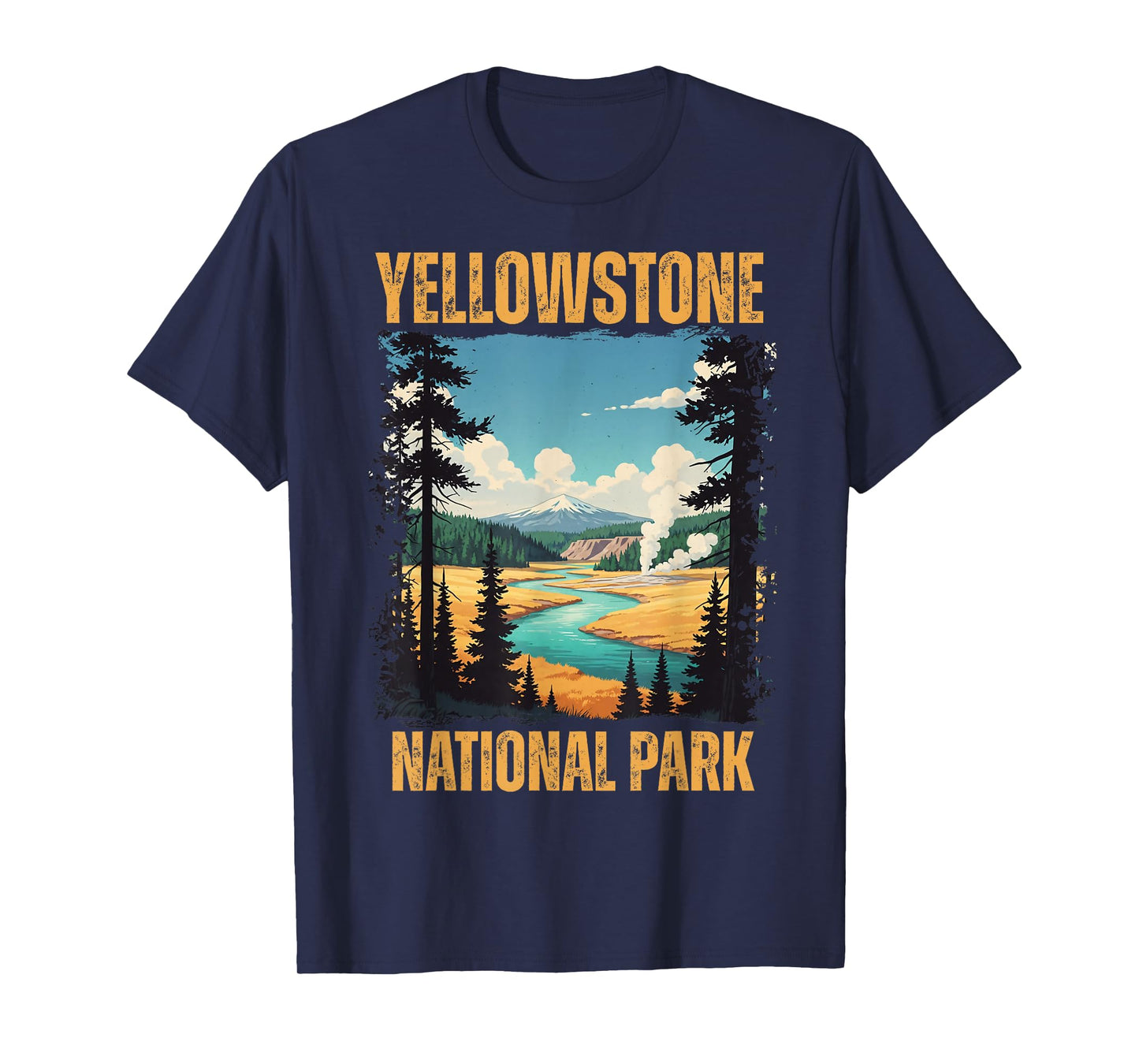 Yellowstone National Park Vintage Hiking Camping T-Shirt