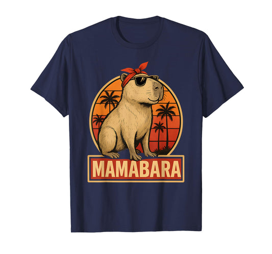 MamaBara Funny Capybara vintage mother's day capybara mom T-Shirt