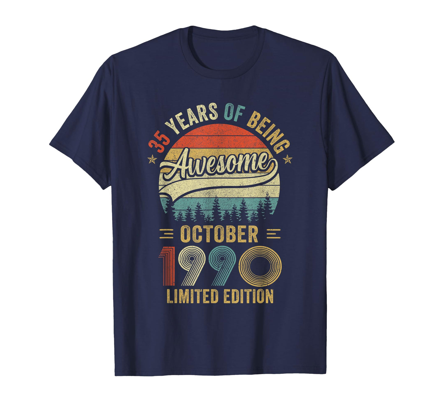 Vintage October 1990 Old 35Th Birthday Men Women T-Shirt