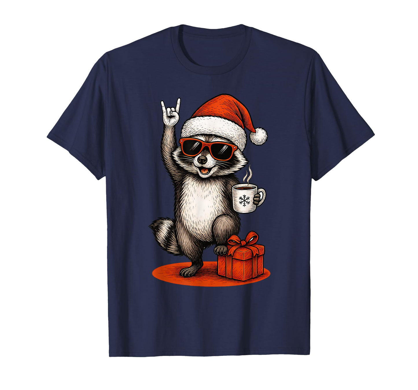Cute Raccoon Christmas Funny Racoon T-Shirt