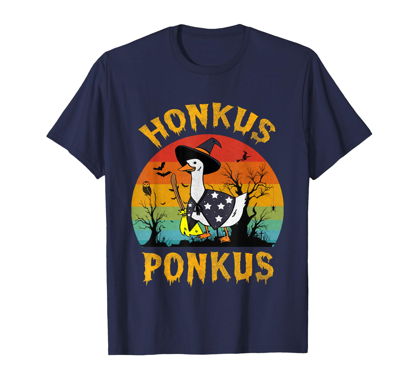Halloween Witches Duck Cute Retro Honkus Ponkus T-Shirt