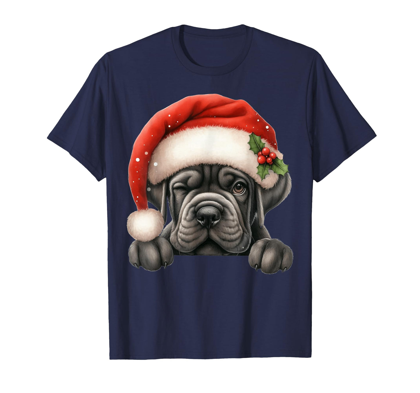 Cane Corso Dog Christmas Santa Hat Dog Mom Dad T-Shirt