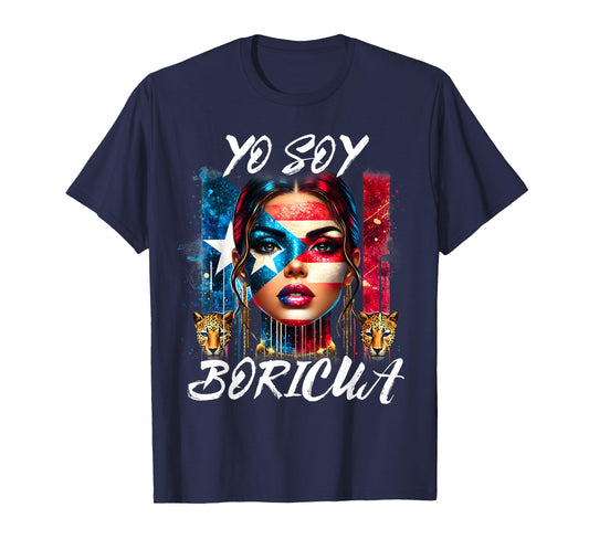 Puerto Rican Women Yo Soy Boricua Puerto Rico Flag Hispanic T-Shirt