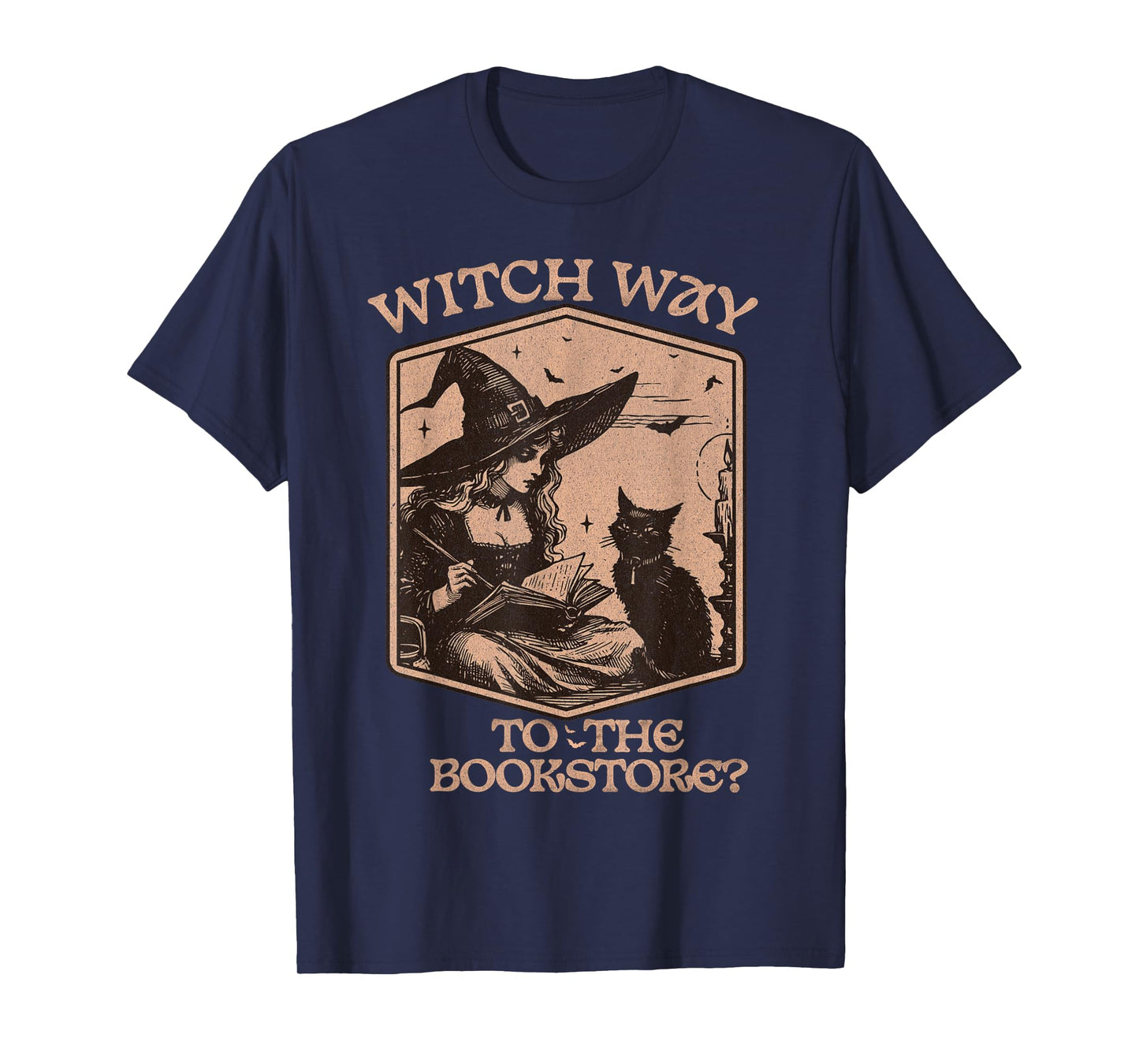 Halloween Book Lover Witch Way to The Bookstore Tee T-Shirt