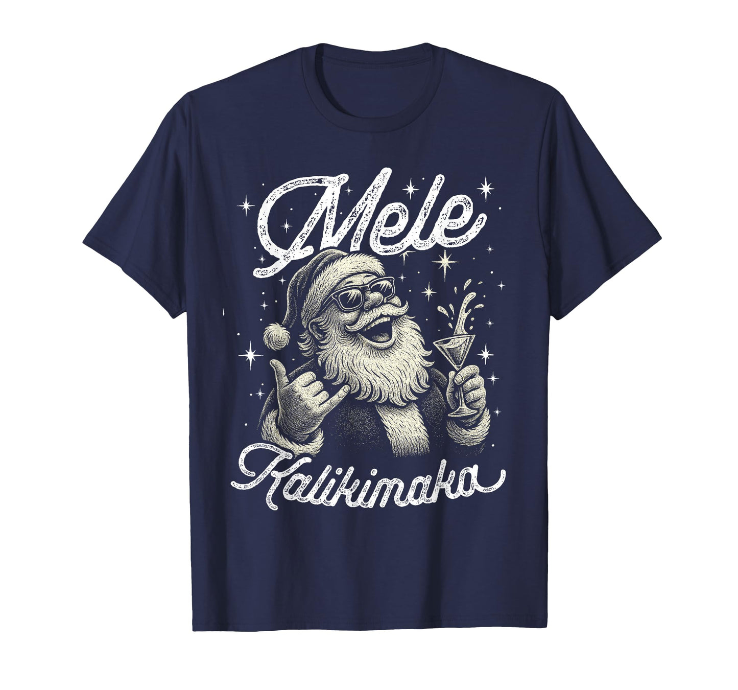 Retro Mele Kalikimaka Hawaiian Christmas Cocktail, Party T-Shirt