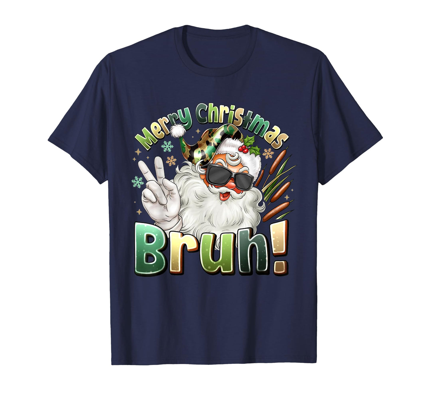 Merry Christmas Bruh Funny Santa Claus Meme T-Shirt