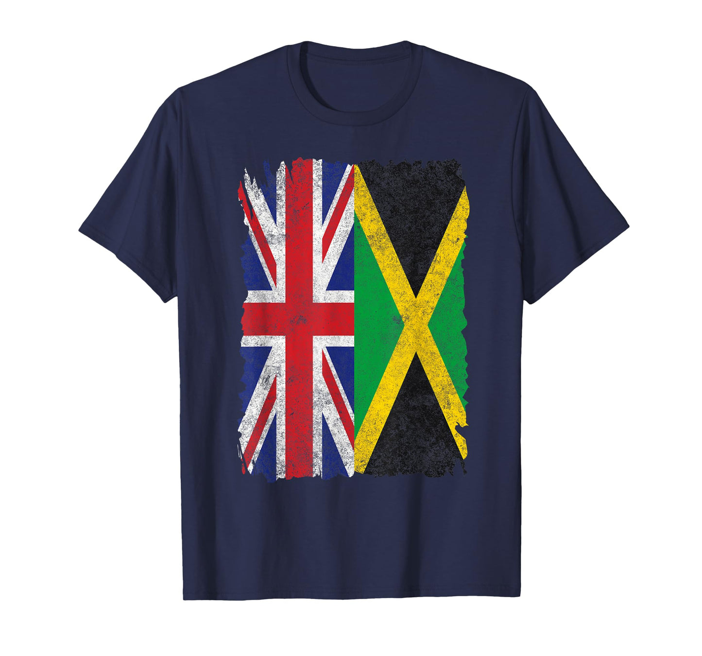 Half Britain And Jamaican British UK Jamaica Flag Men Women T-Shirt