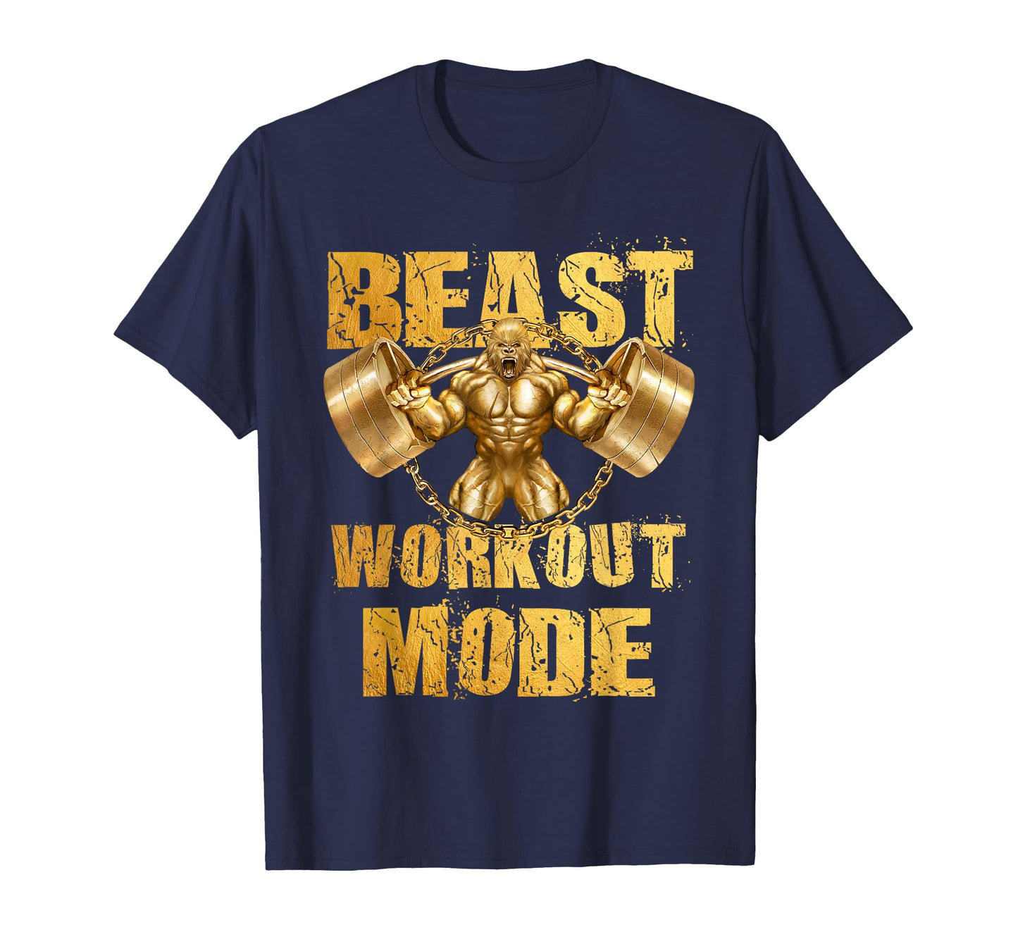 Gorilla Beast Workout Mode Gold Lifting Weights Gym - Gift T-Shirt
