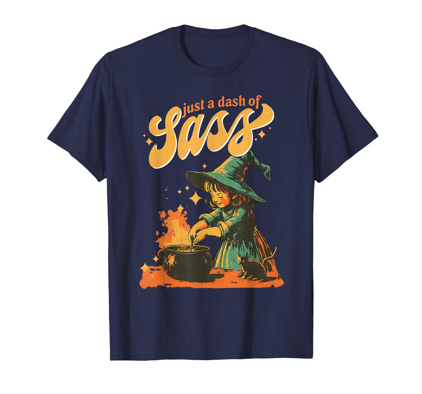 Vintage Witch Just A Dash of Sass Halloween Funny T-Shirt