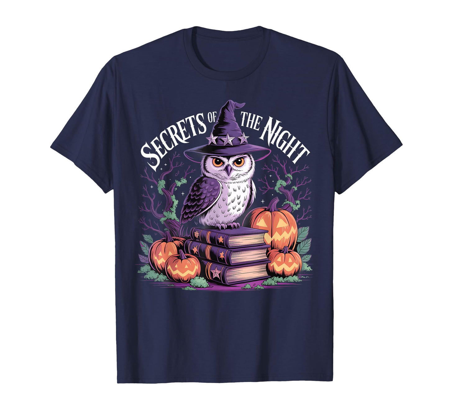 Secrets of The Night Witch Owl Pumpkin Halloween Gothic T-Shirt