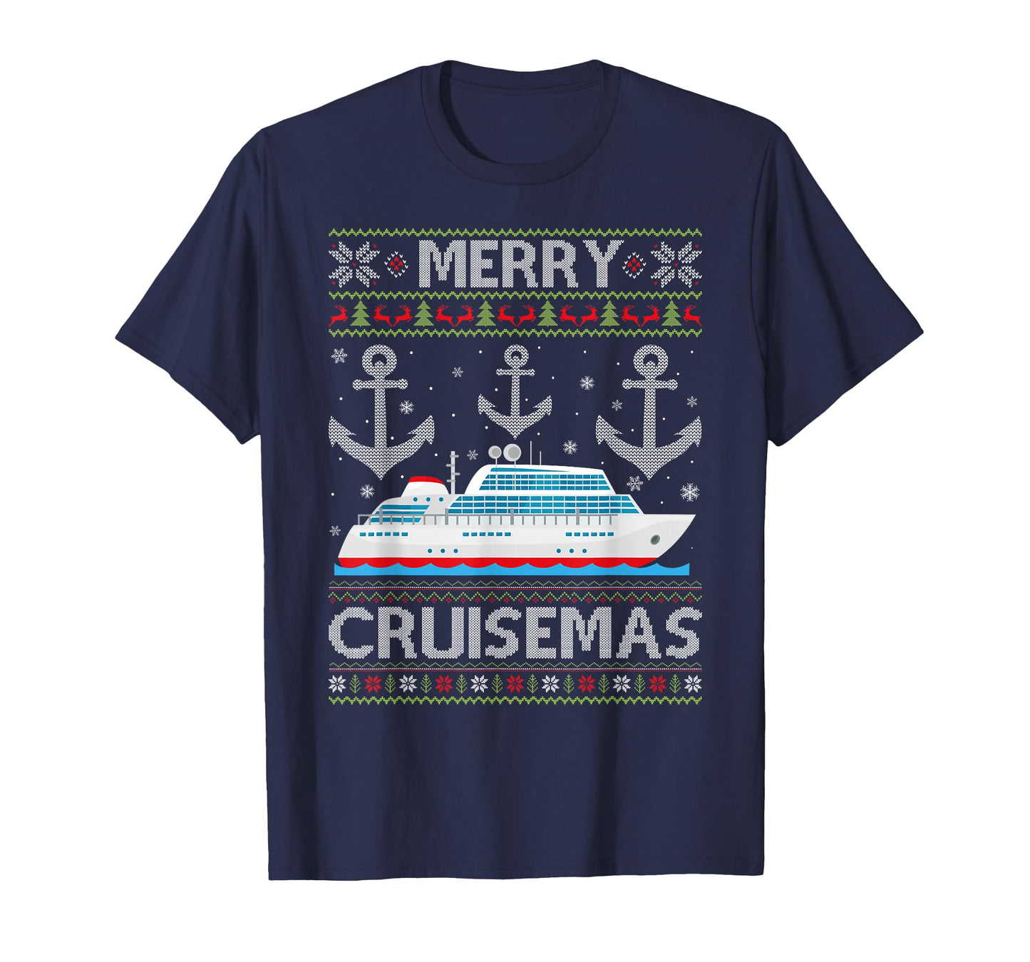 Cruise Ship Family Cruising Ugly Christmas Sweaters Xmas T-Shirt