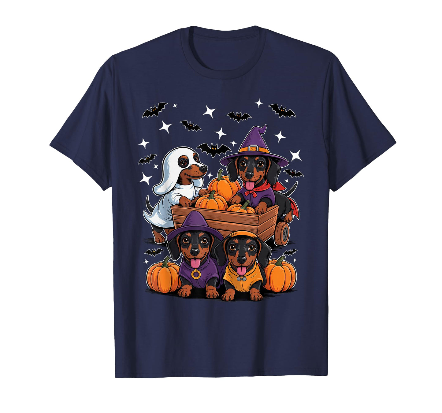 Weiner Dog Witch Happy Halloweenie Cute Halloween Dachshund T-Shirt