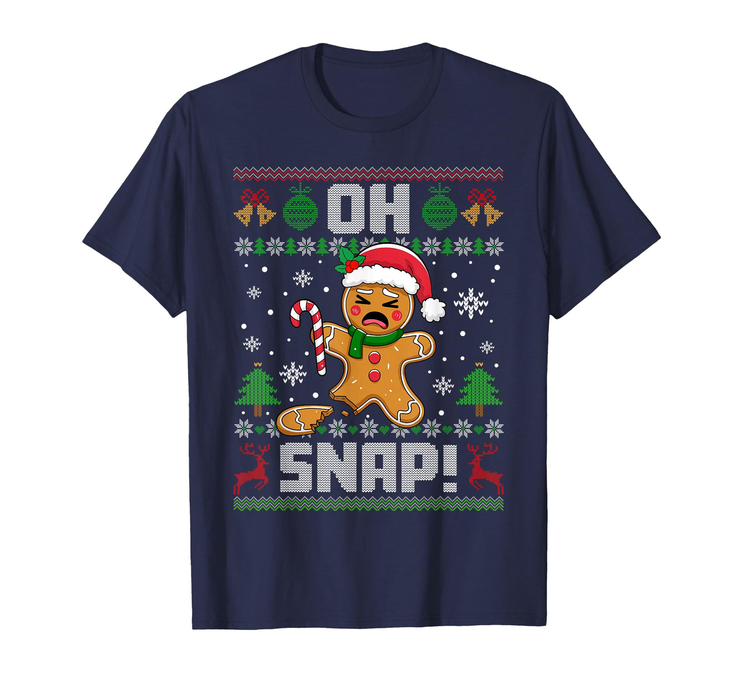 Oh Snap Gingerbread Man Christmas Funny Xmas Cookie Baking T-Shirt