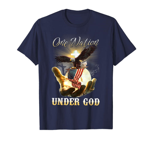 Eagle USA Christian Patriot One Nation Under God T-Shirt
