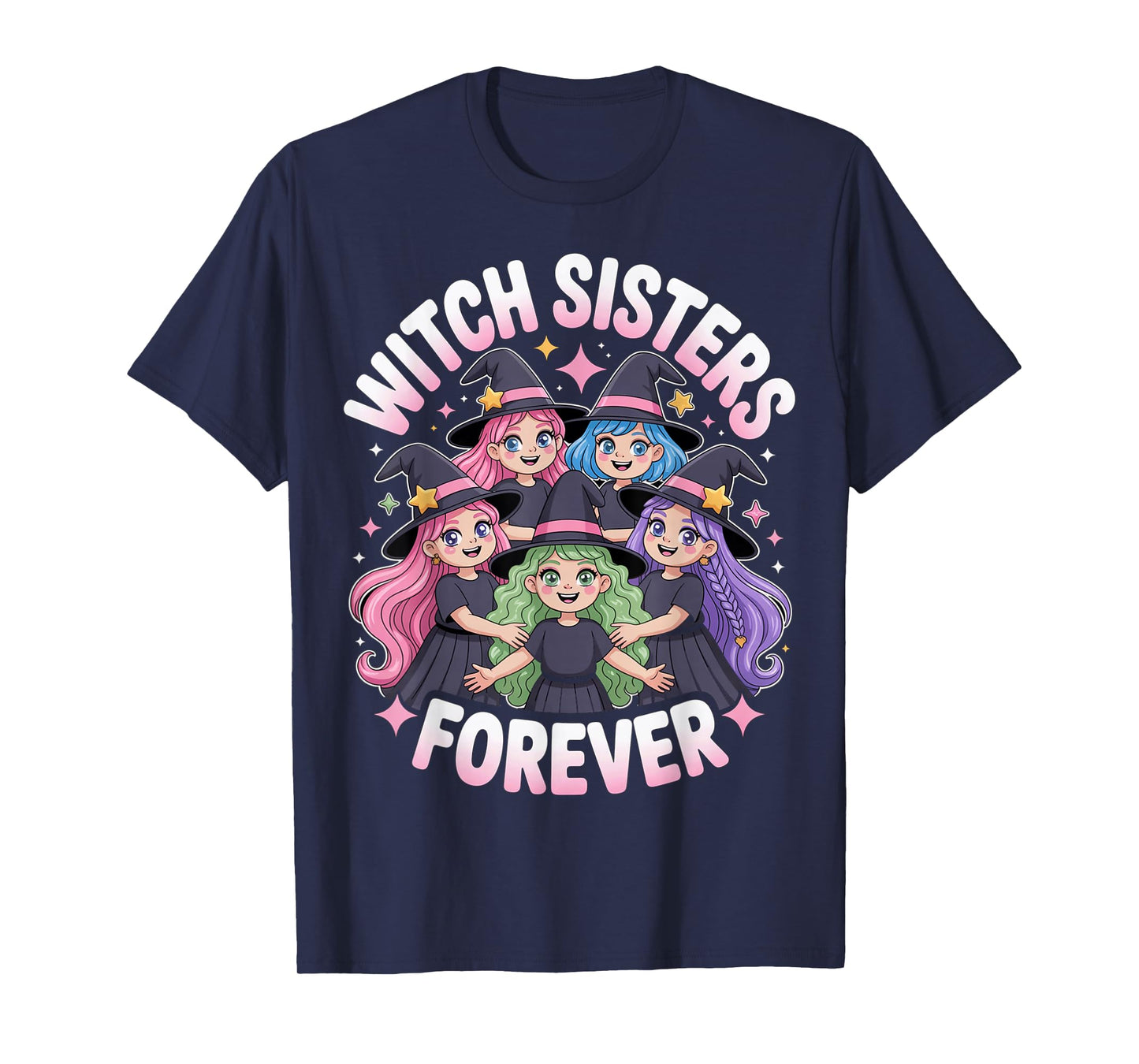 Witch Sisters Forever Matching Halloween Sorority Bestie BFF T-Shirt
