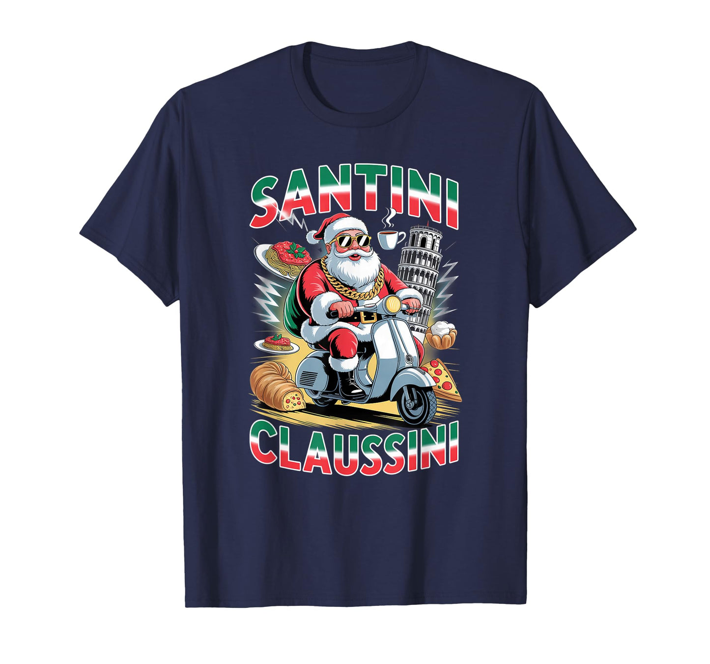 Italian Brainrot Christmas Santini Claussini Funny Santa T-Shirt