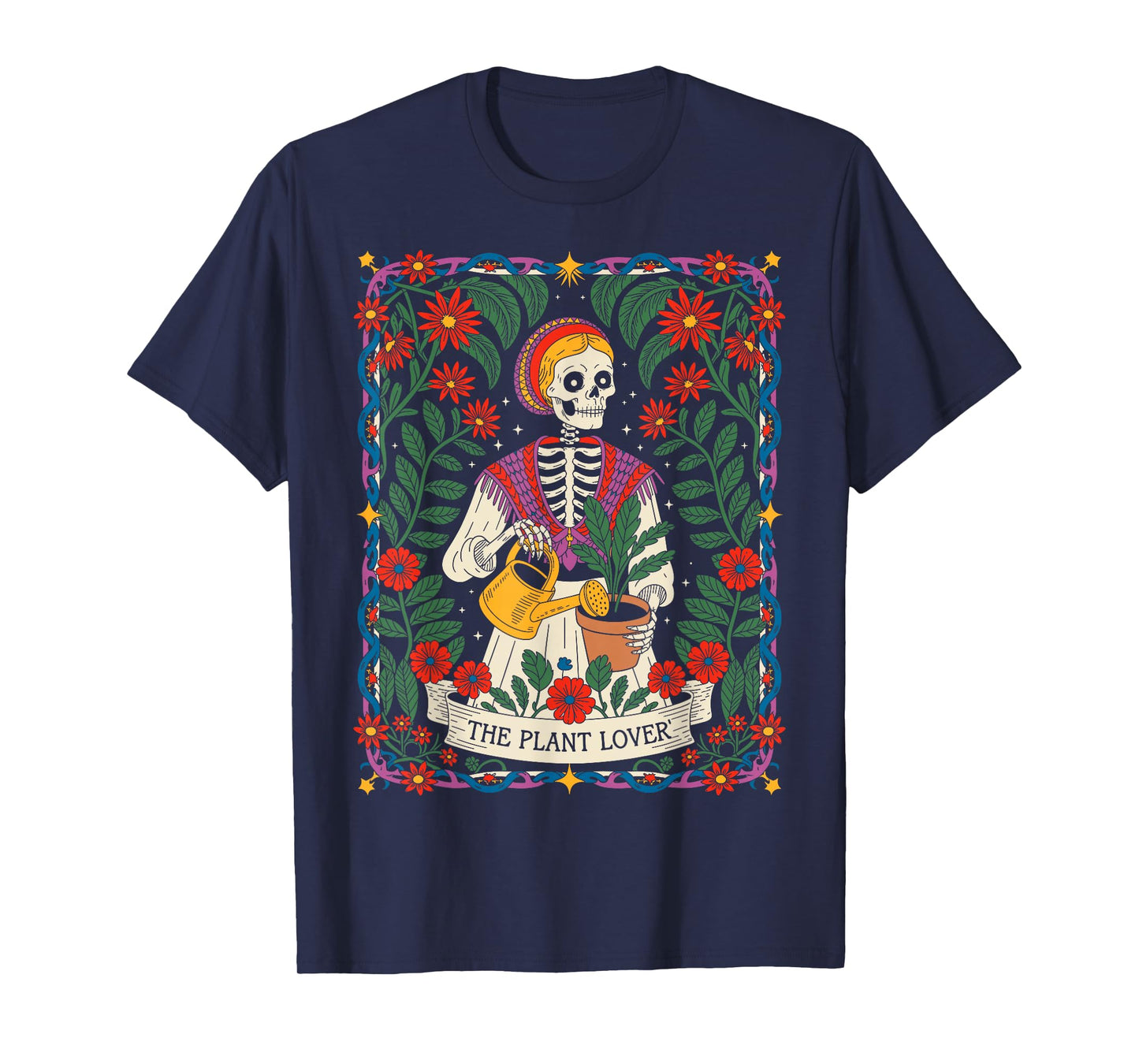 The Plant Lover Skeleton Gardener Funny Botanical Gifts T-Shirt