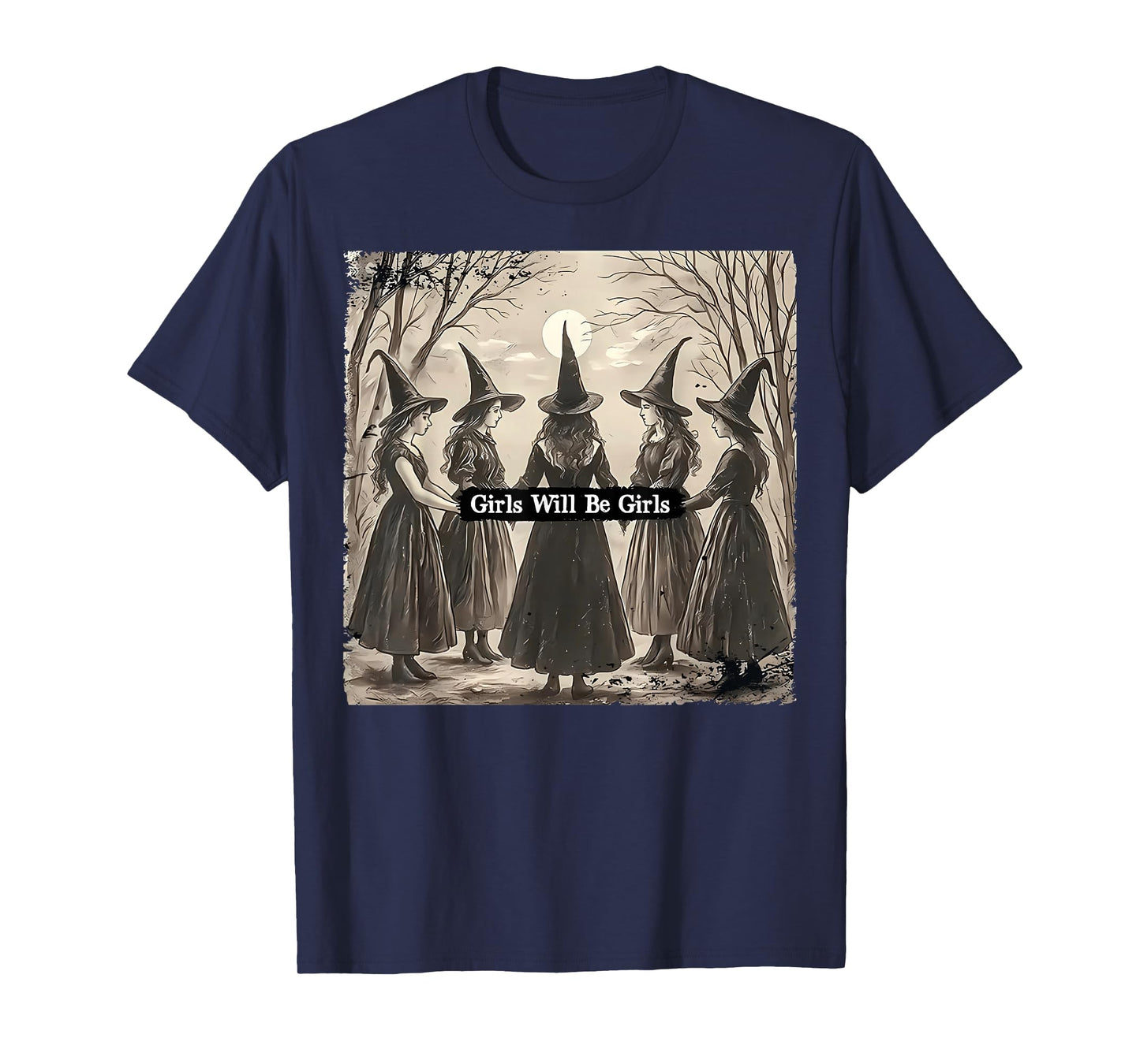 Halloween Spooky Witch Girl Will Be Girls Feminist Women T-Shirt