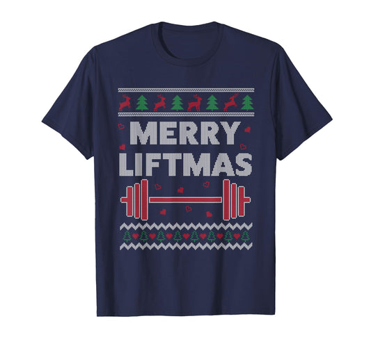 Merry Liftmas Ugly Christmas Gym Workout Funny Fitness T-Shirt