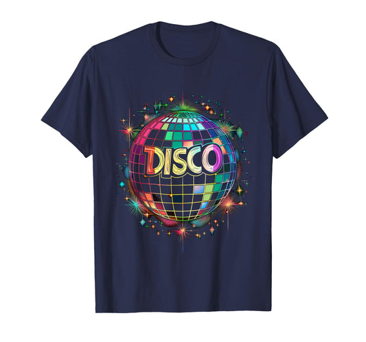 colored Disco Ball Vintage Retro House discoball cool party T-Shirt
