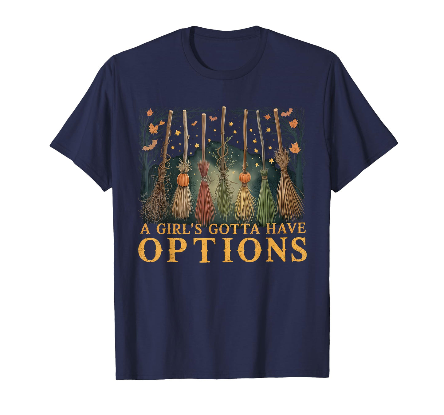Retro a Girl’s Gotta Have Options Spooky Witches Halloween T-Shirt