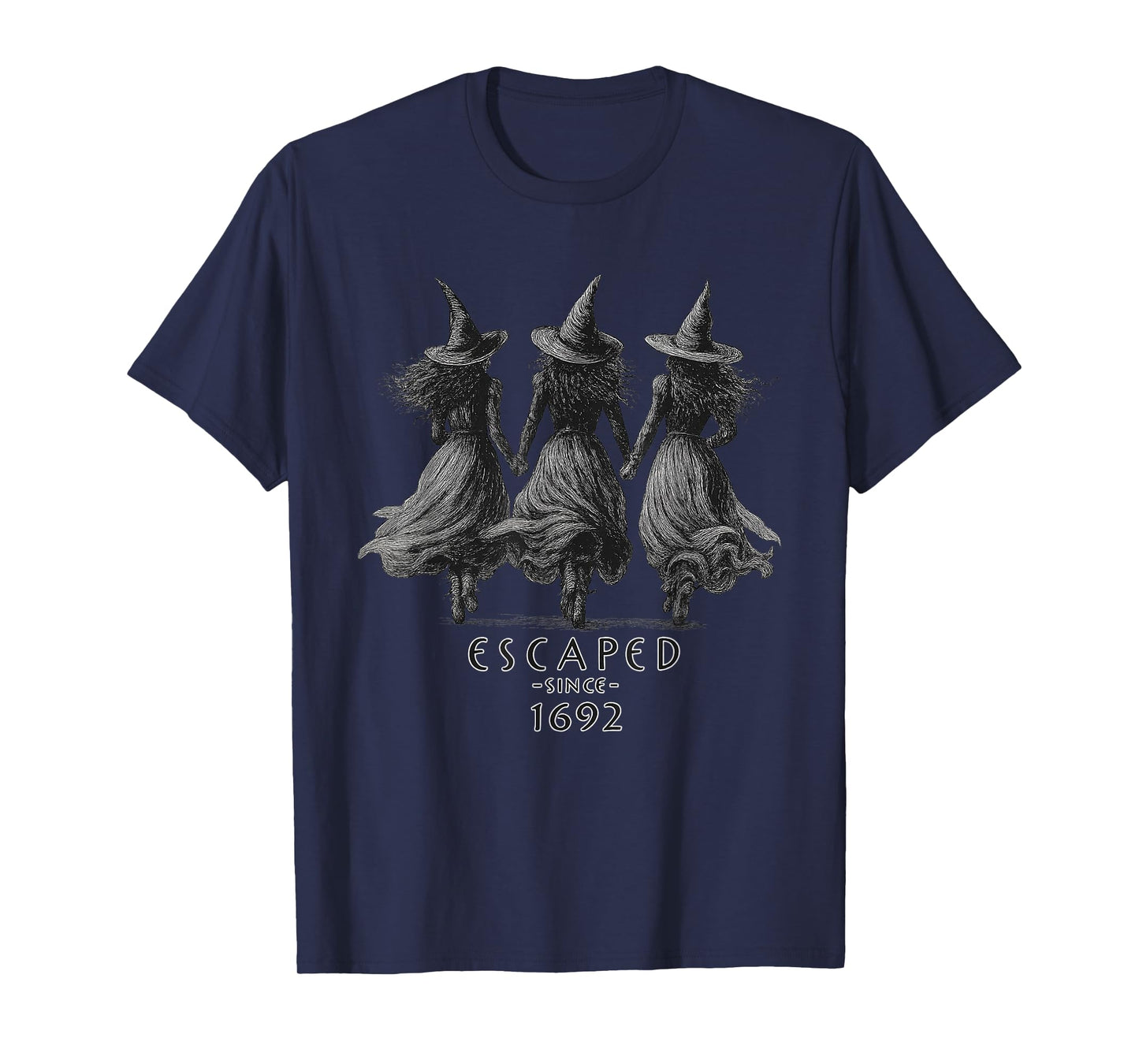 Escaped Since 1692 Vintage Witch Trio Halloween T-Shirt