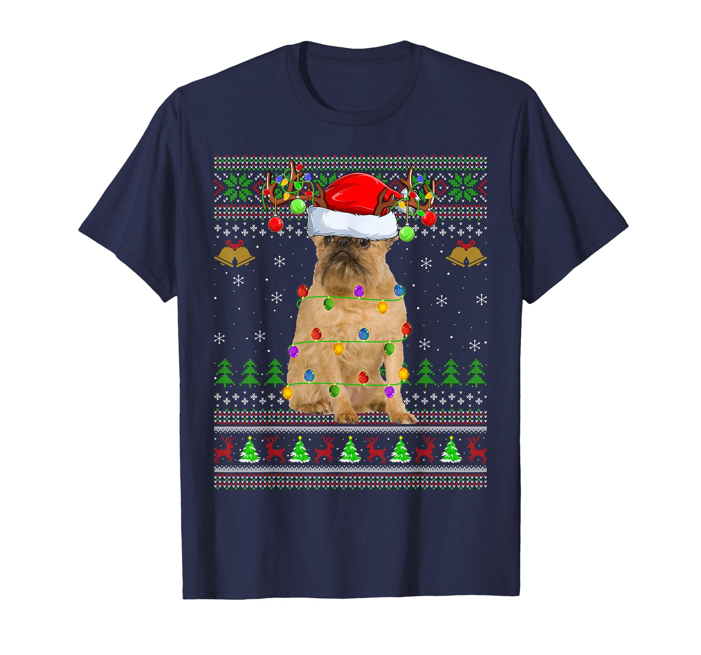Brussels Griffon Dog Ugly Christmas Sweaters Holiday Xmas T-Shirt