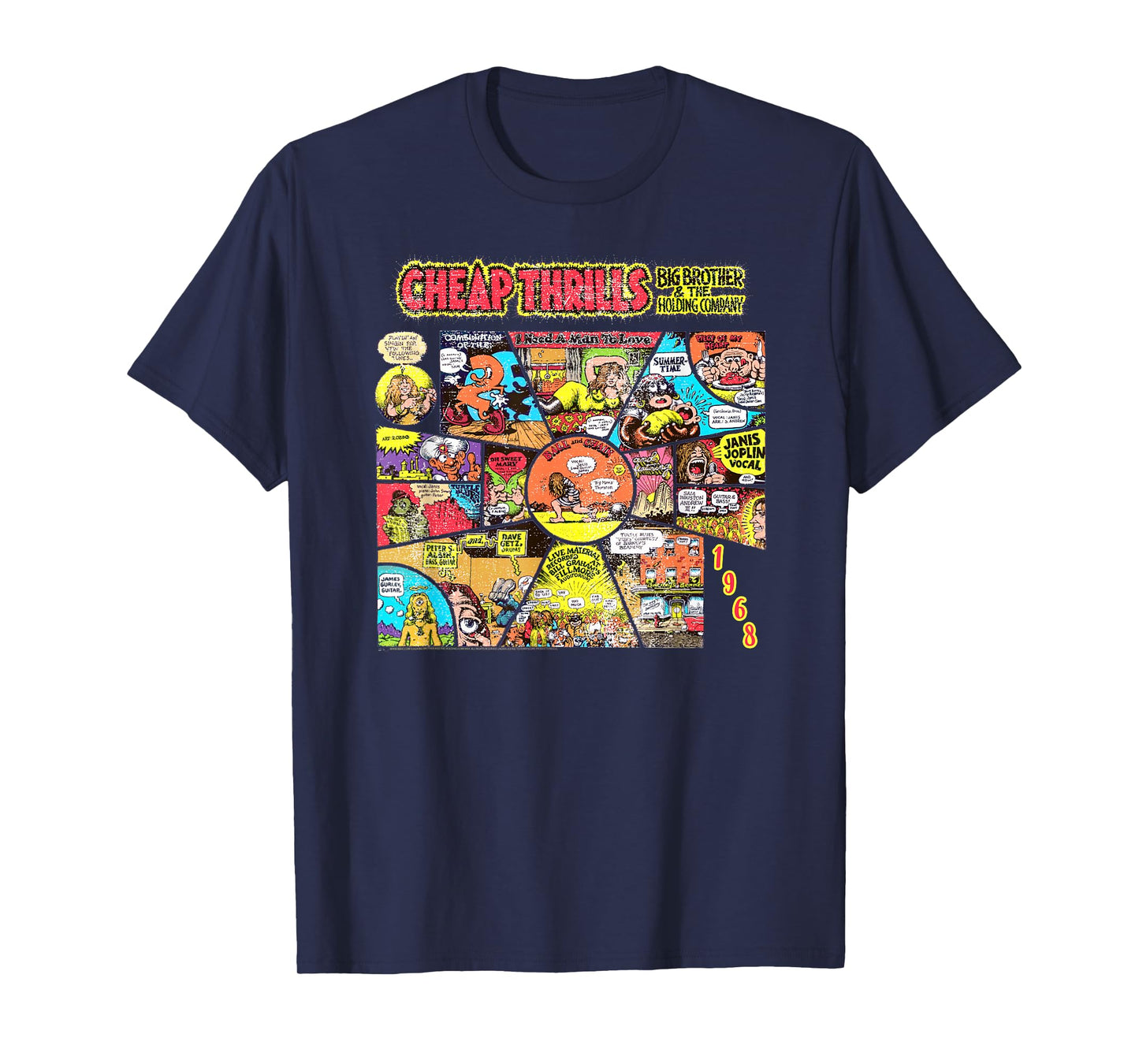 Big Brother and the Holding Company 1968 Comic Art T-Shirt