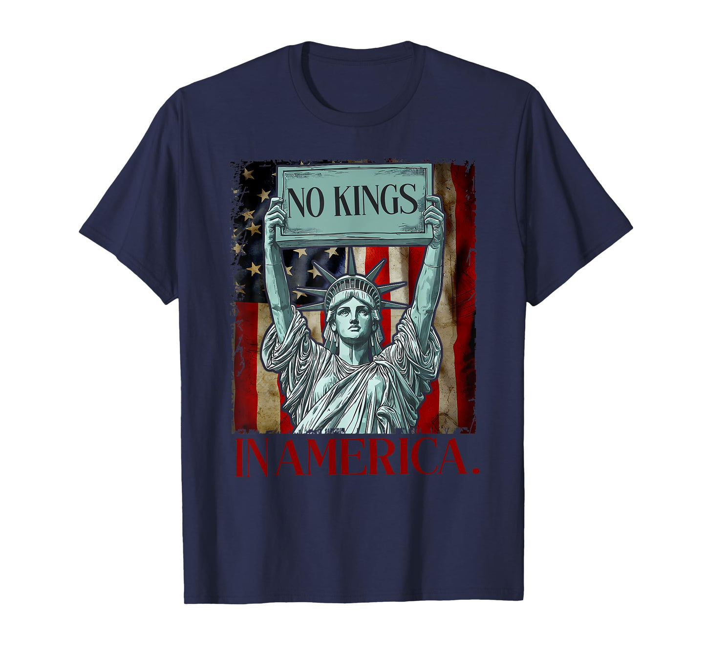 No Kings In America Retro Of Liberty T-Shirt