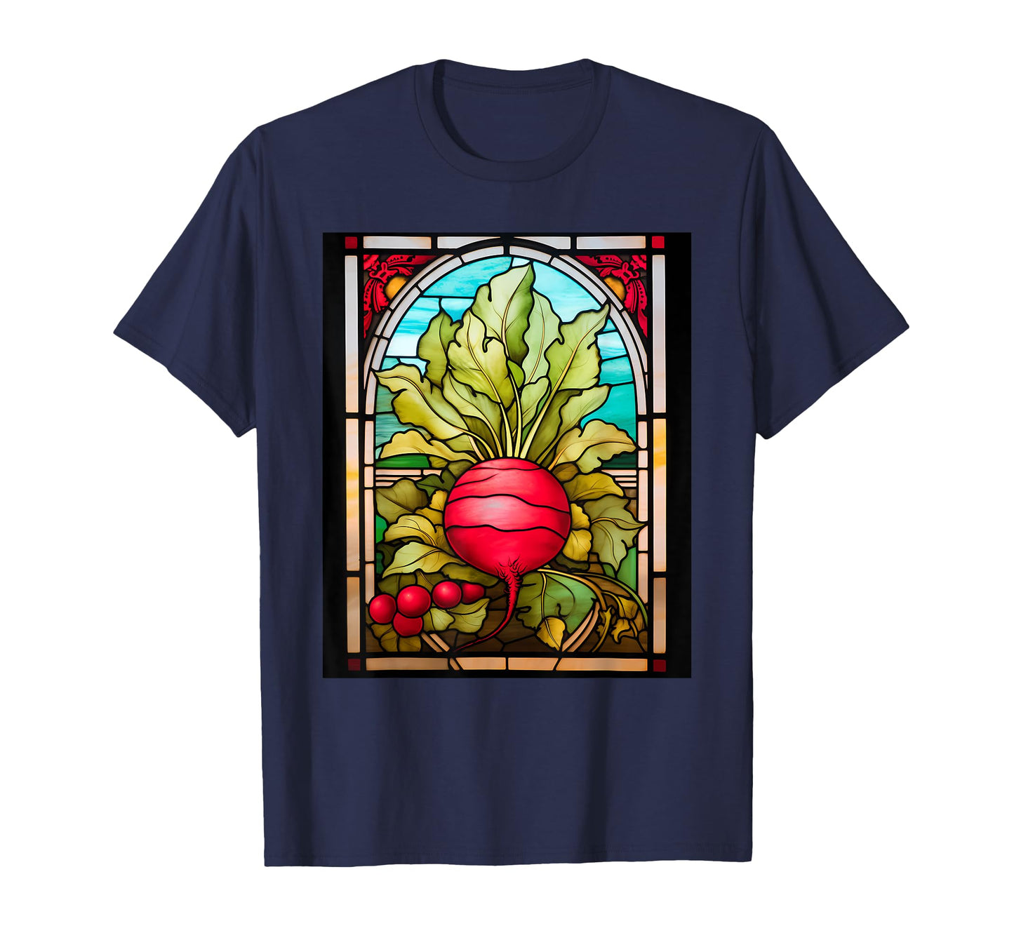 Stained Glass Style Radish T-Shirt