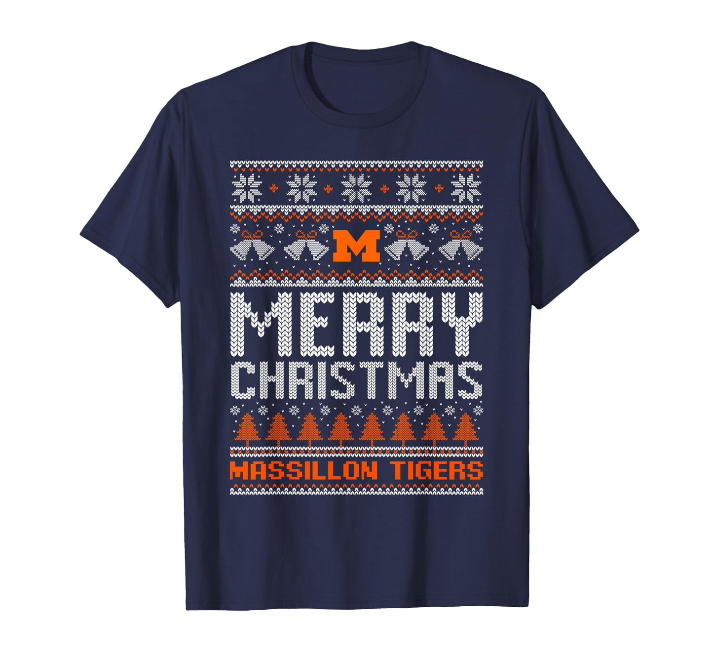 Massillon Tigers Logo Merry Christmas Ugly Sweater HS T-Shirt