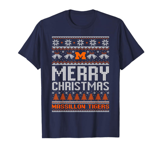 Massillon Tigers Logo Merry Christmas Ugly Sweater HS T-Shirt