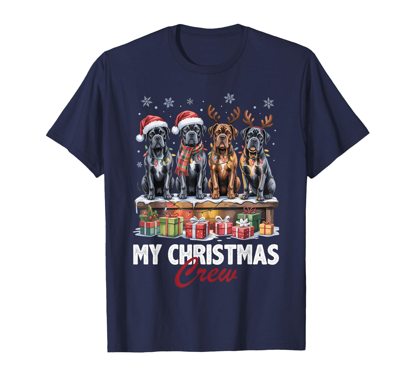 Cane Corso Christmas Crew Funny Dog Lovers Holiday Pajama T-Shirt