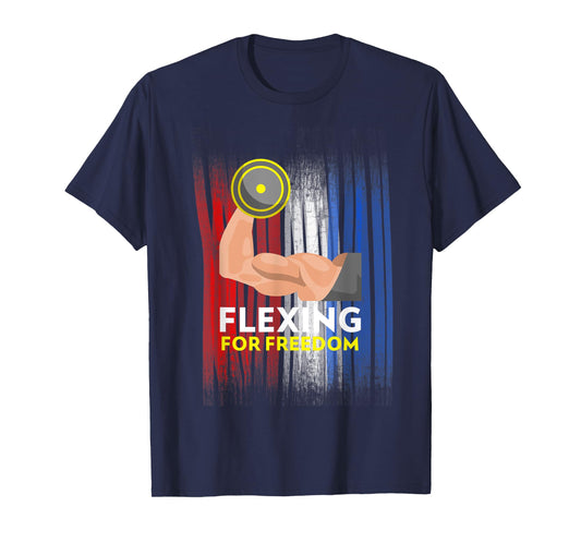 4th of July Weight Lifter Workout Muscles Gym Rat Women Kids Men T-Shirt