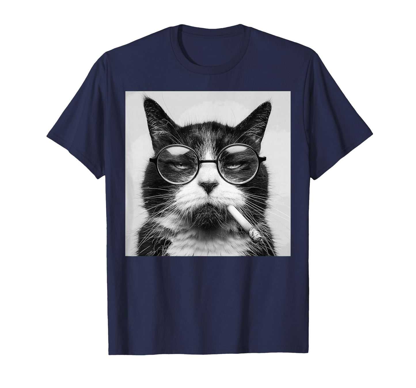 Funny Graphic Cat Smoking Adult Funny T-Shirt