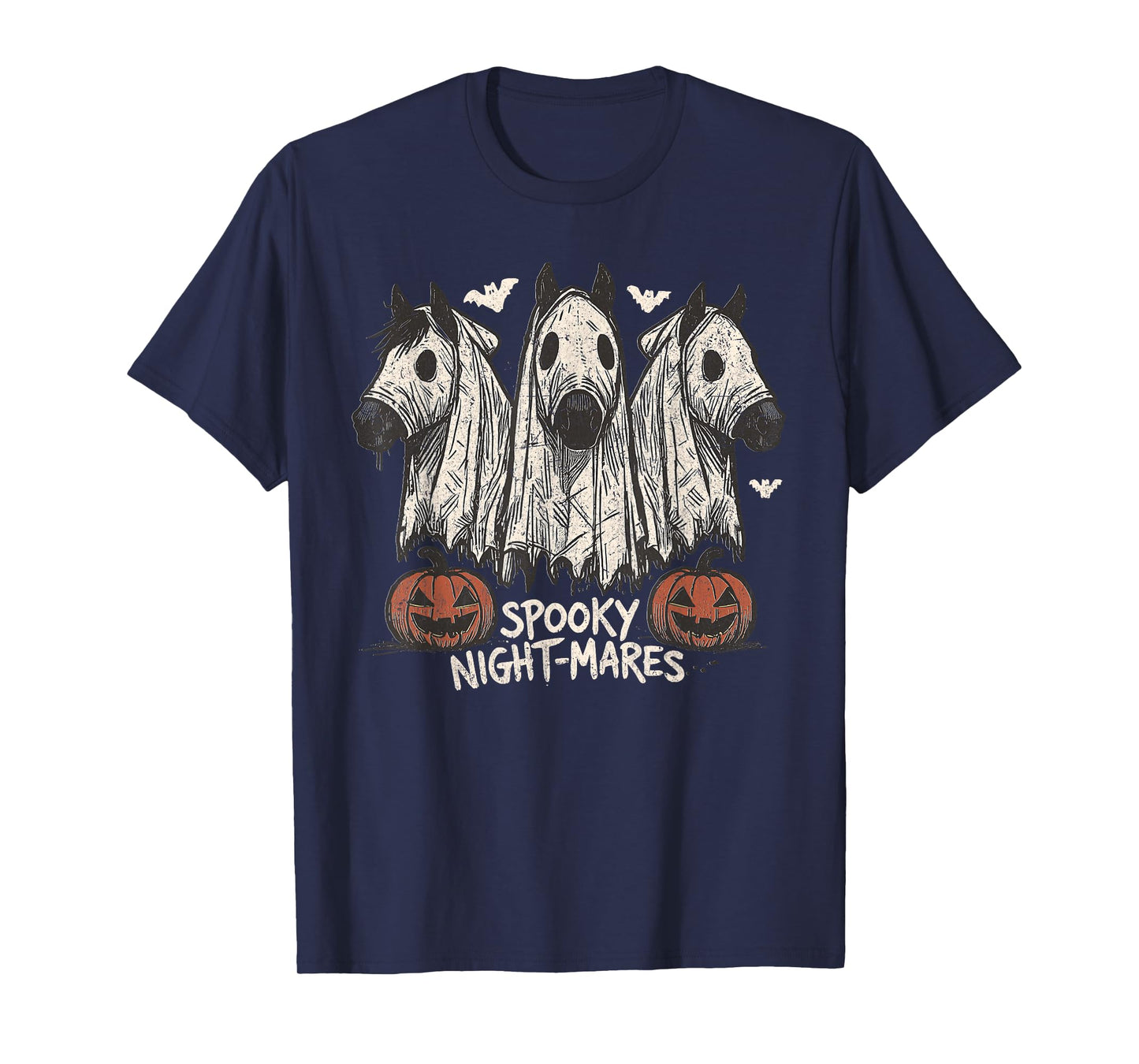 Spooky Night-Mares Halloween Horse Ghost Funny Spooky Season T-Shirt