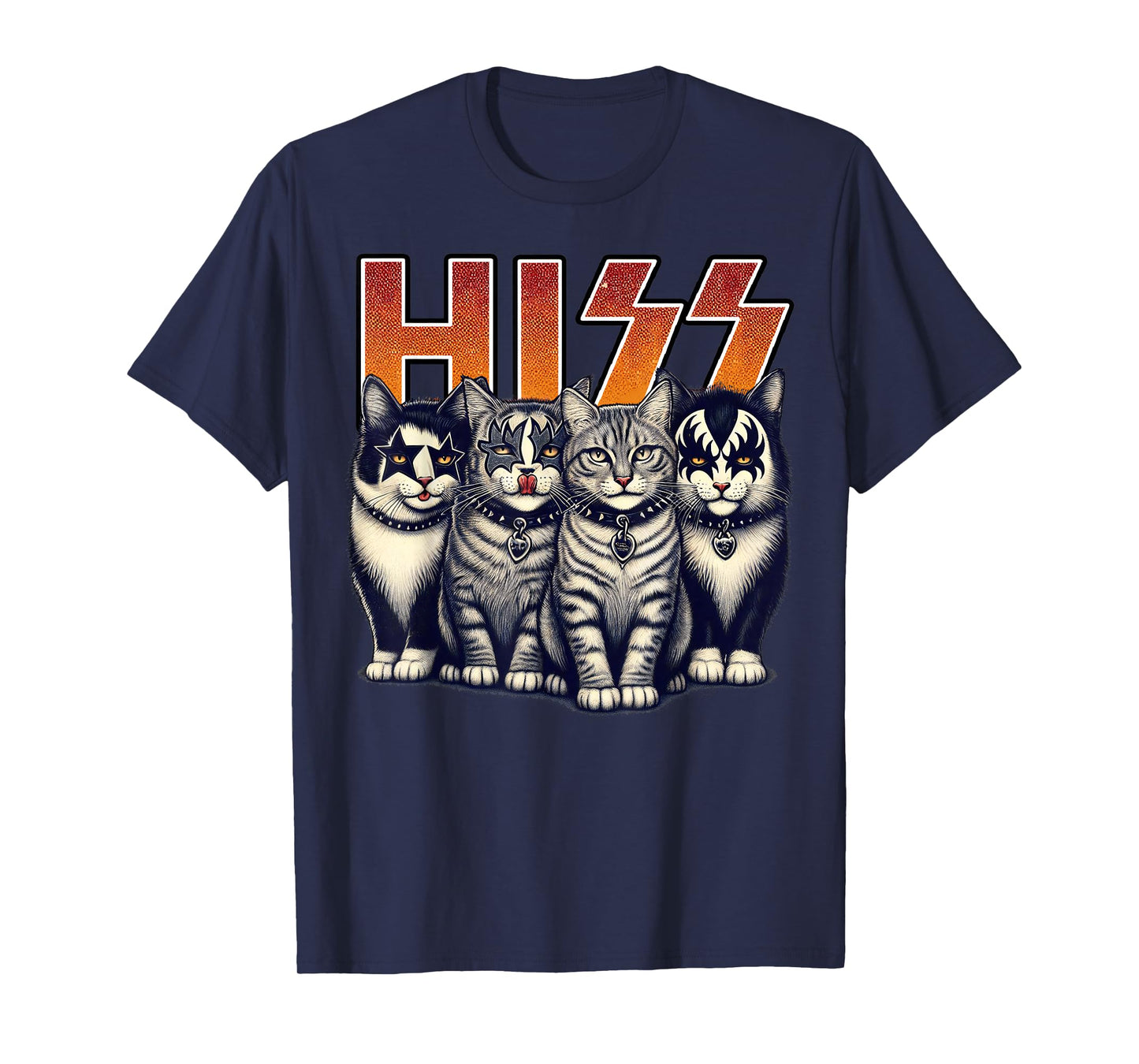 Hiss Funny Cats Kittens Rock Rockin Birthday Gifts Idea T-Shirt