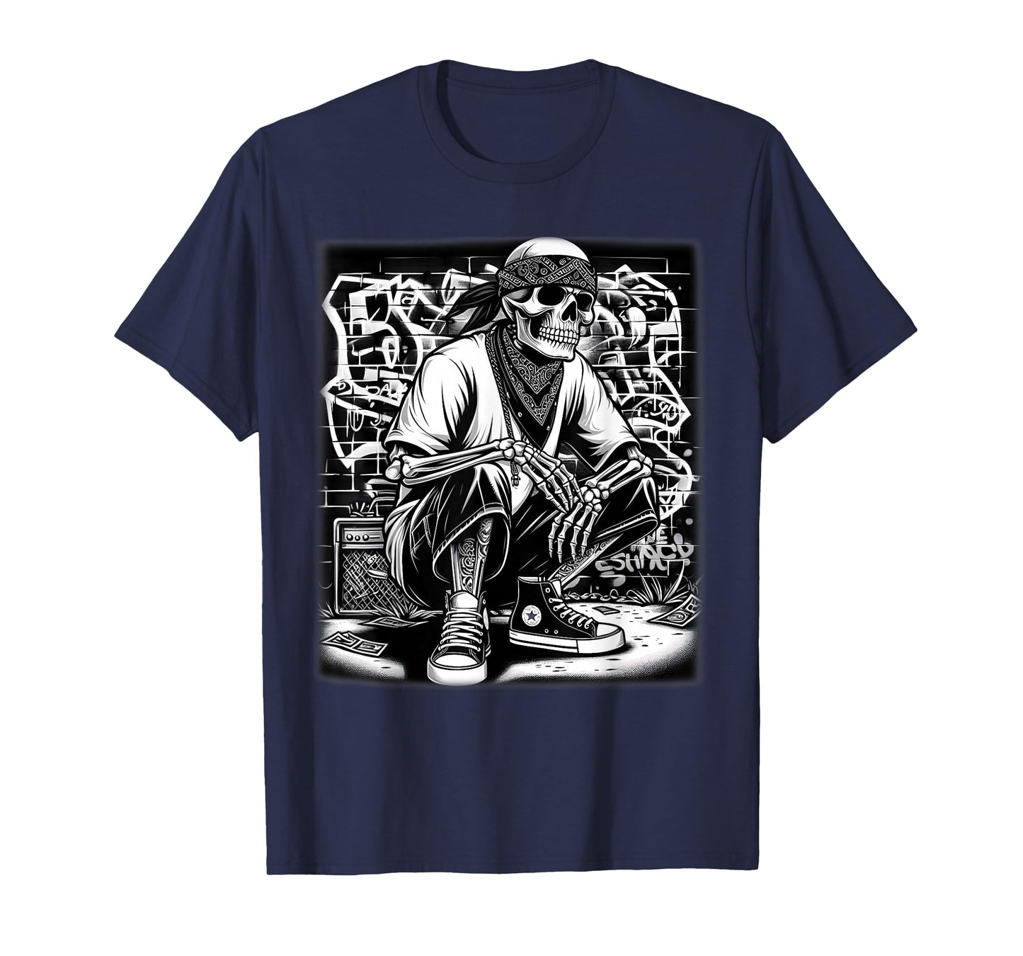 Mexican Gangster Shirt Cool Cholo Chicano Skeleton Con Safos T-Shirt