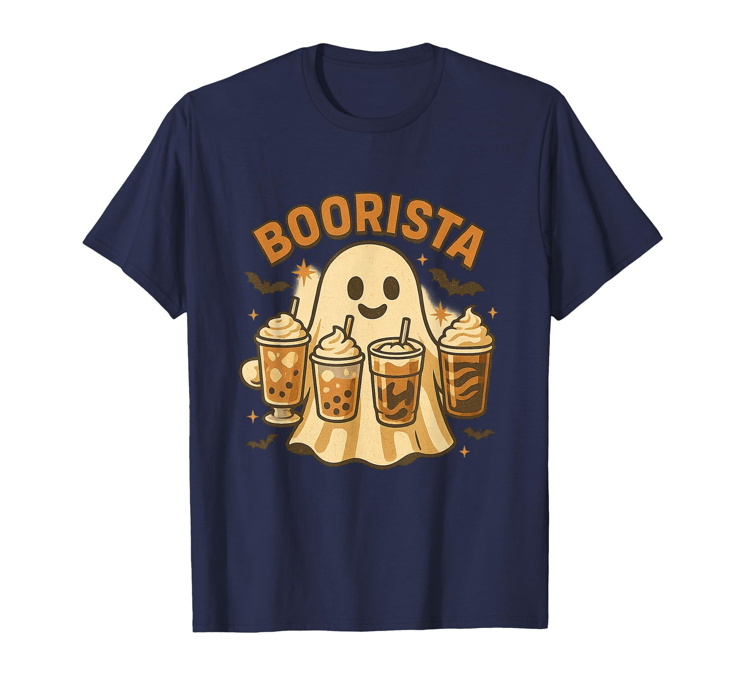 Boorista Barista Ghost Coffee Halloween Spooky Season Funny T-Shirt