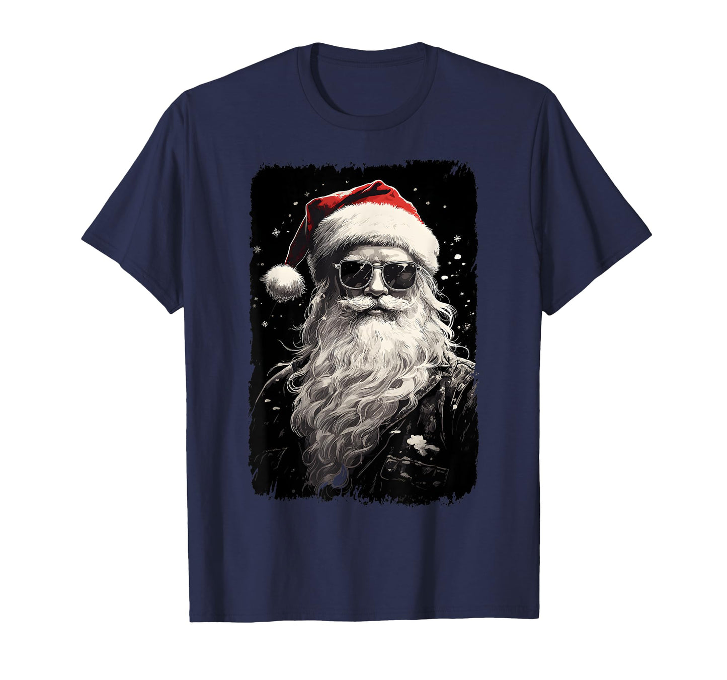 Hipster Santa With Sunglasses Santa Claus Retro Christmas T-Shirt