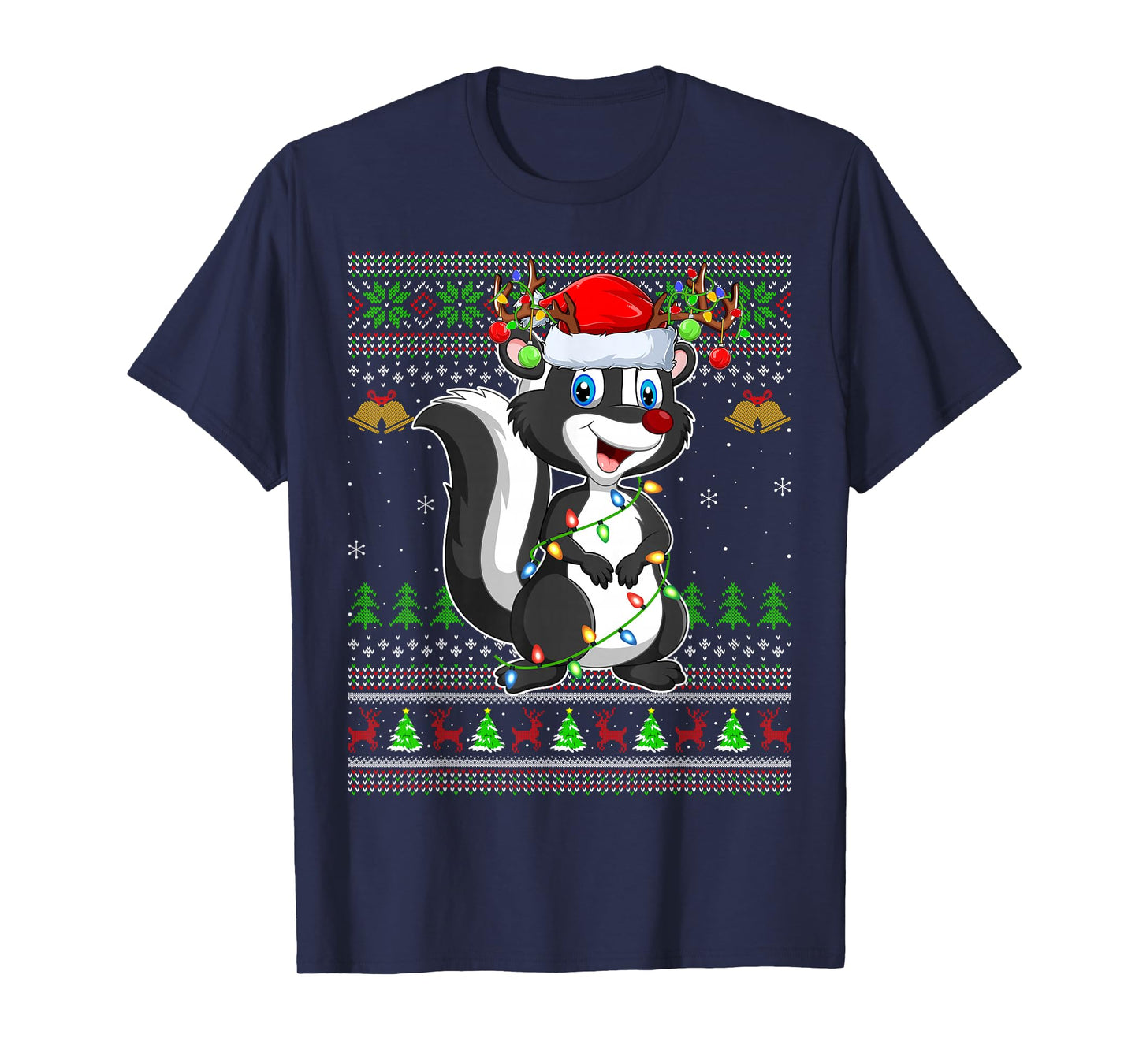 Skunk Ugly Christmas Sweaters Holiday Santa Cute Xmas T-Shirt